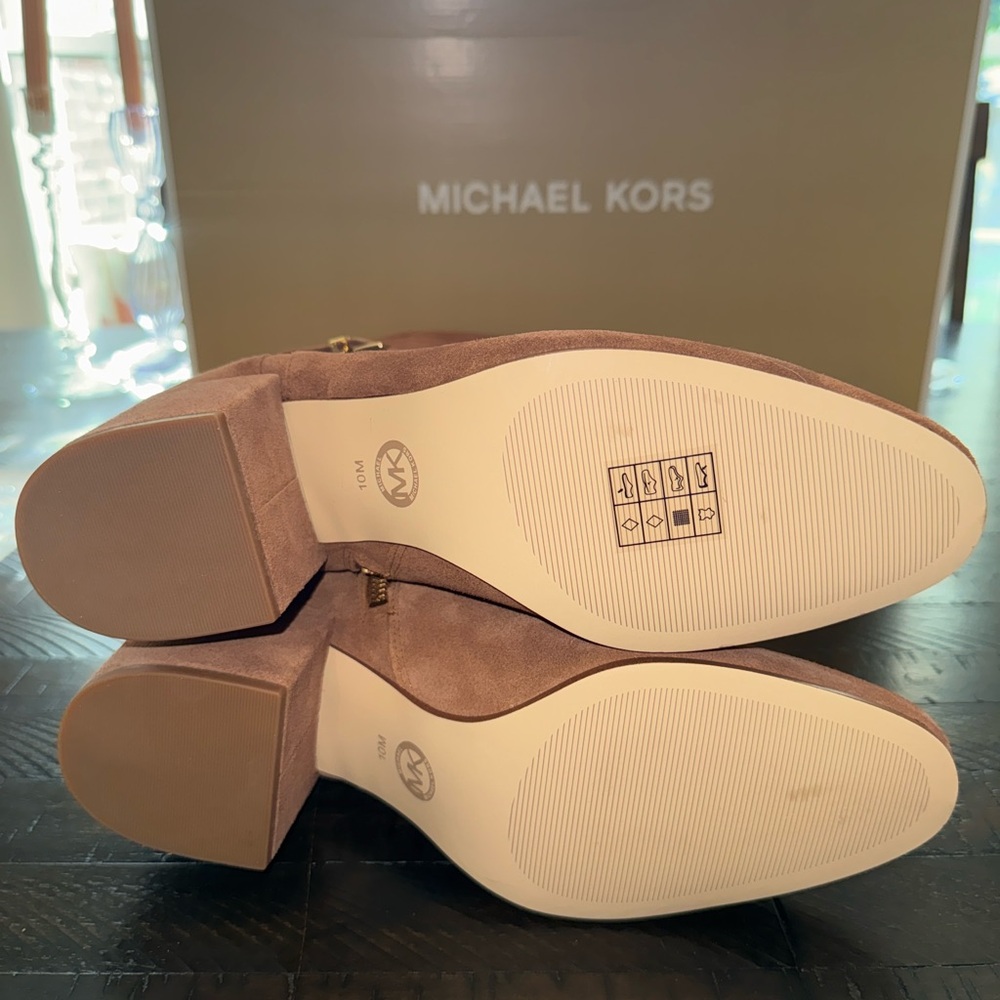 Michael Kors Suede Knee High Boots with Block Heel - Picture 9 of 16